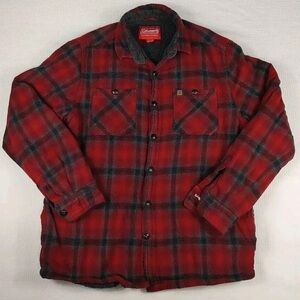 Coleman Men's Red and Black Checkered Shirt Jacket